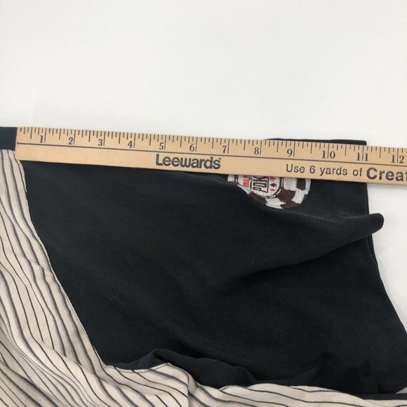 Bobby Chan World Series Poker Silk Button Front Shirt XL Black Ivory Stripe WSOP - Picture 11 of 13